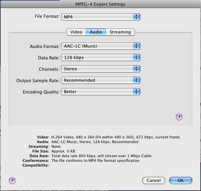 PcP Encodings - MPEG-4 High - Audio Settings